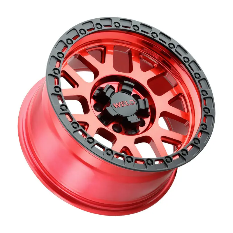 Weld Off-Road W133 17X9 Cinch 5X114.3 5X127 Et-12 Bs4.50 Candy Red / Satin Black Ring 78.1 1