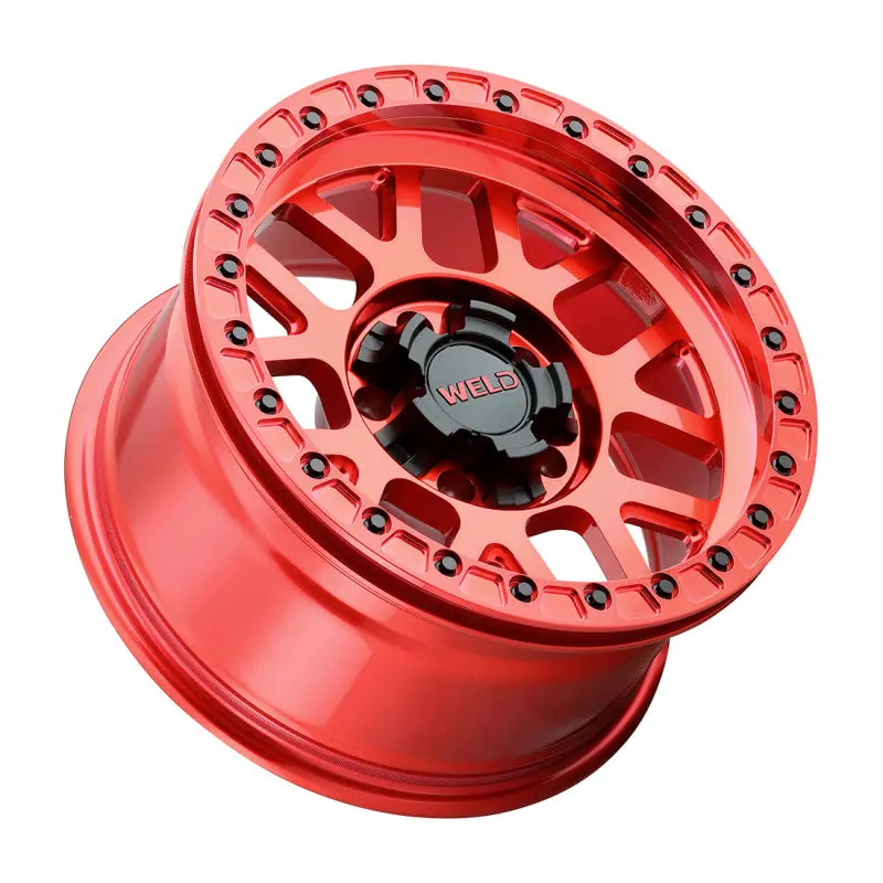 Weld Off-Road W905 17X9 Cinch Beadlock 5X127 5X139.7 Et-12 Bs4.50 Candy Red / Red Ring 87.1 2