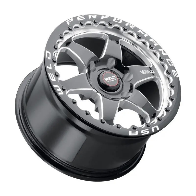 Weld S909 20X9.5 Ventura 6 Beadlock 6X127 Et35 Bs6.625 Gloss Blk Mil Dia 78.1 1