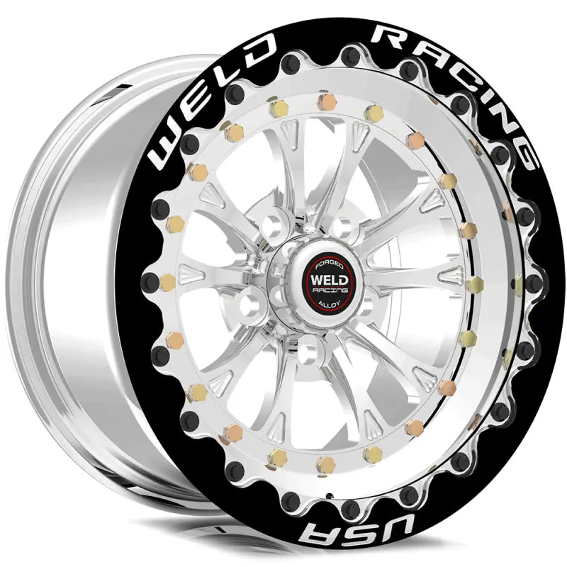 Weld Vitesse 15X10 / 5X120mm Bp / 7.5In. Bs Polished Wheel - Black Single Beadlock Mt 1
