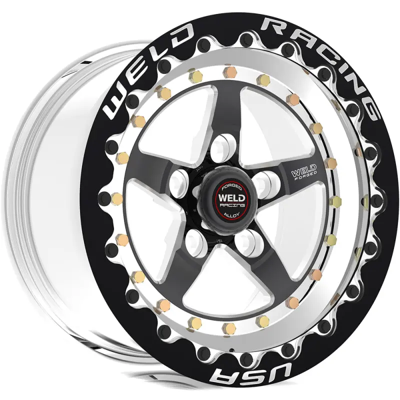 Weld Weldstar 15X10 / 5X4.75 Bp / 7.5In. Bs Black Wheel - Black Single Beadlock Mt 1