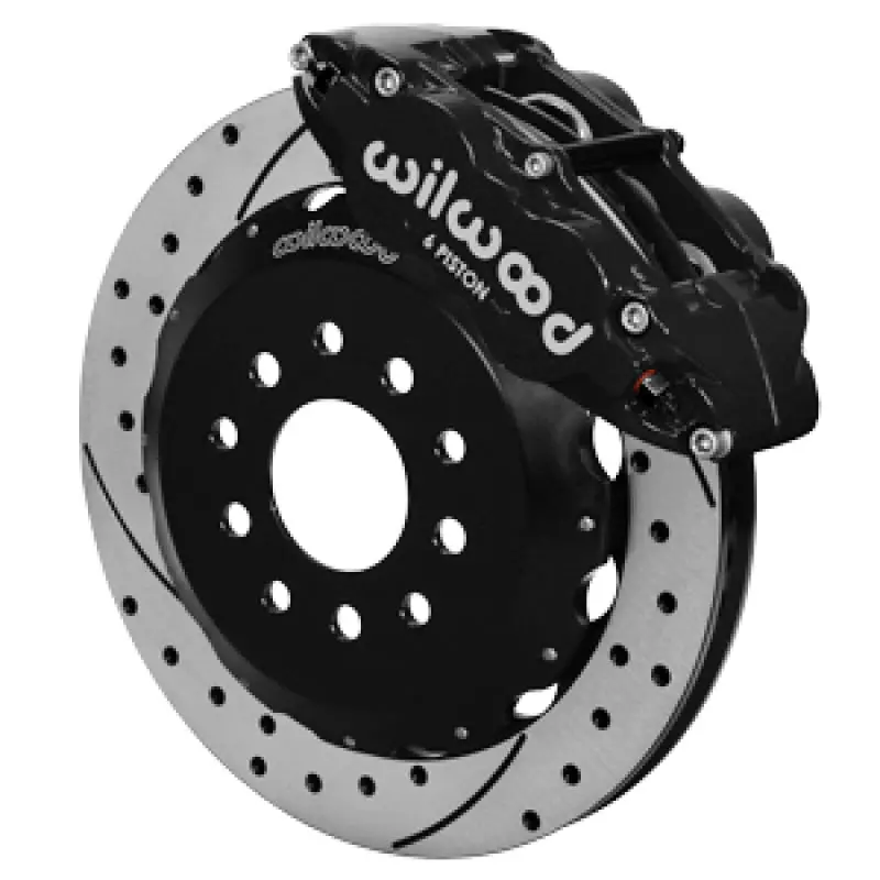 Wilwood 63-87 C10/C15 Superlite 6P Fnsl6r Brake Kit Drill/Slot Dse Spindle 13.06 Rotor - Black 1