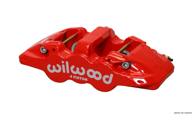 Wilwood Caliper-Aero4 - Red 1.12/1.12In Pistons 1.10In Disc 1