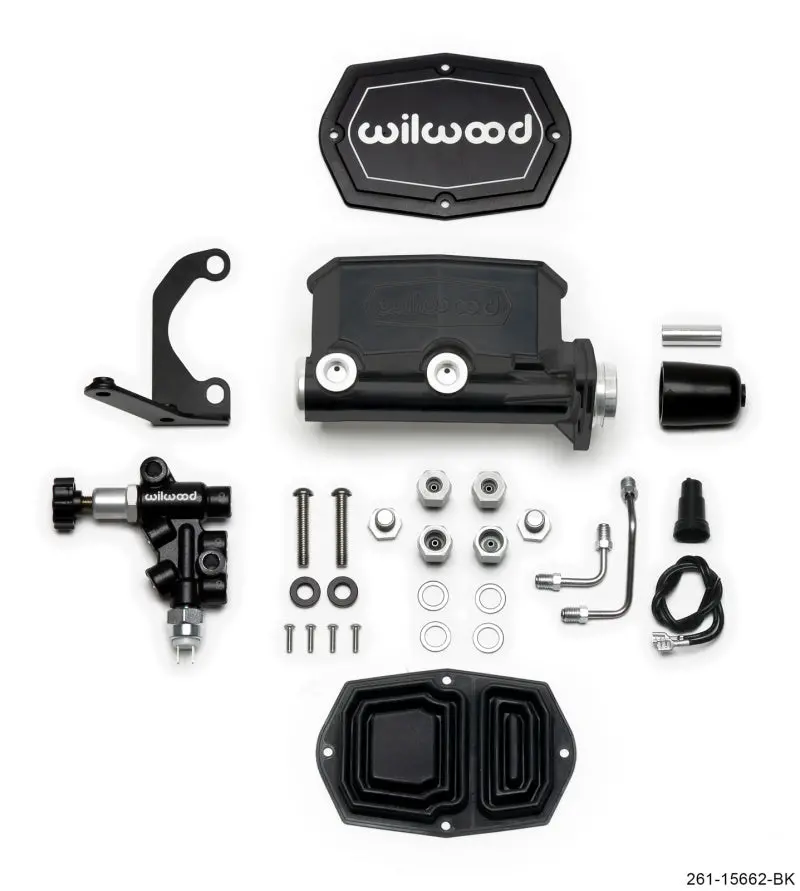 Wilwood Compact Tandem M/C - 1.12In Bore W/Rh Bracket And Valve - Black 1