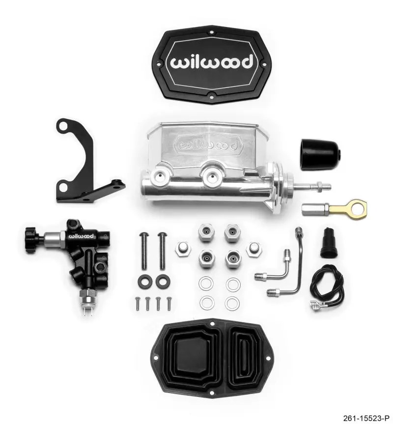 Wilwood Compact Tandem M/C - 15/16In Bore W/Bracket And Valve Fits Mustang (Pushrod) Ball Burnished 1