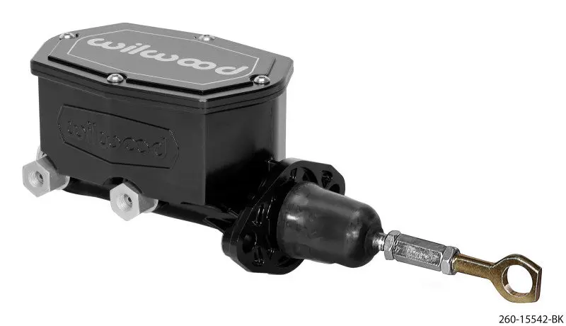 Wilwood Compact Tandem Master Cylinder - 1In Bore - W/Pushrod - Fits Mustang (Black) 1