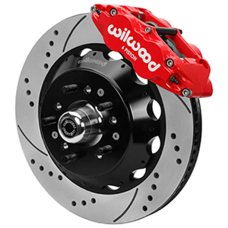 Wilwood Forged 6 Piston Red Superlite Caliper, Srp 72 Vane Vented Spec37 Drilled & Slotted Rotor - 1 1