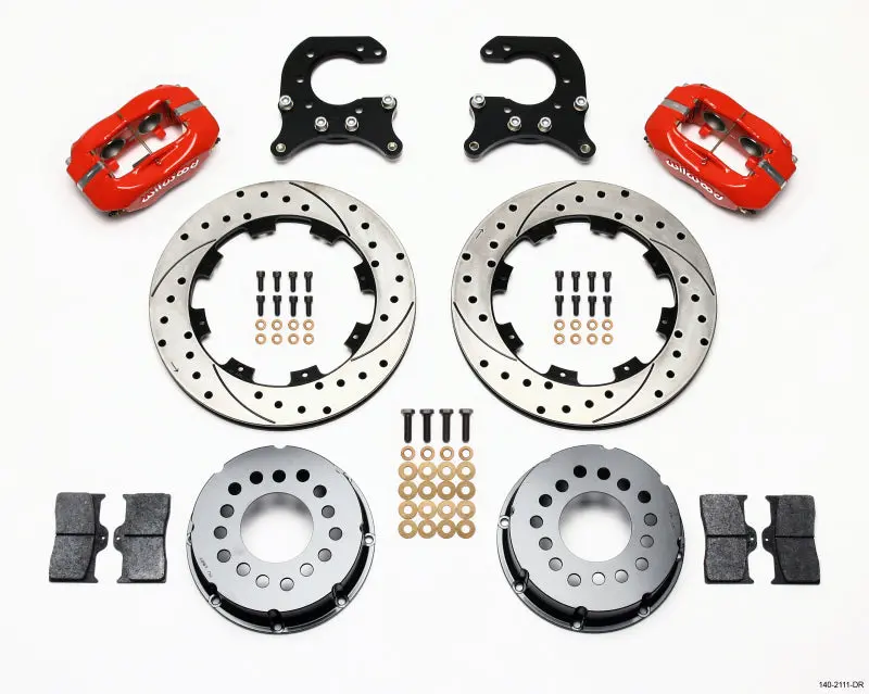 Wilwood Forged Dynalite P/S Rear Kit Drilled Red 58-64 Olds/Pontiac Ends 1