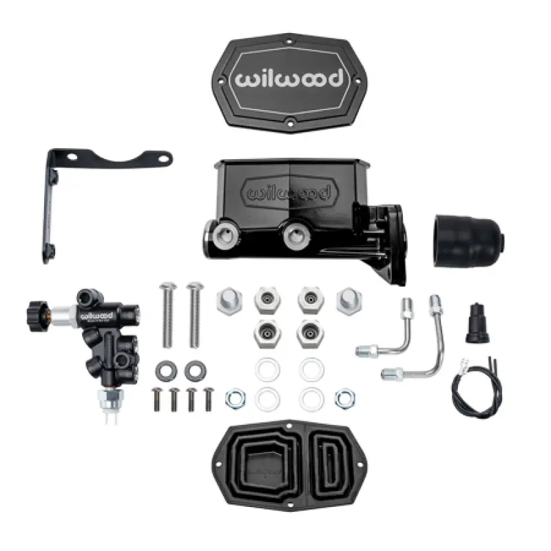 Wilwood Mopar Compact Tandem M/C Kit W/ P-Valve 1In Bore - Black 1