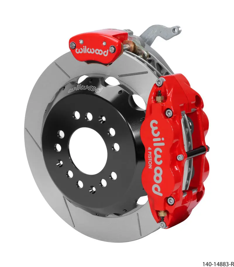 Wilwood Narrow Superlite 4R-Mc4 Red Rear Kit 12.88In Slotted Rotor 88-96 Chevy Corvette C4 1