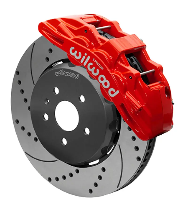 Wilwood Sx6r Front Brake Kit 15In Lug Drive Slotted/Drilled Red W/ Lines 10-14 Chevrolet Camaro Ss 1