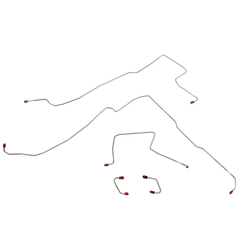 Wkt0355ss- 97-06 Jeep Wrangler, No Anti-Lock Brakes, Front Disc/Rear Drum, Front Brake Line Set; Stainless 1