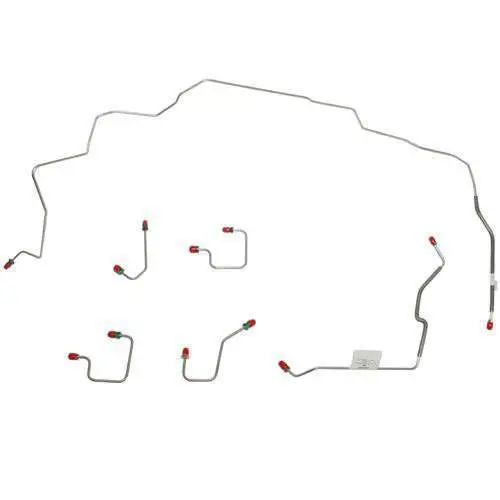 Wkt9751ss- 97-98 Jeep Grand Cherokee, All Models, Front Brake Line Set, 6Pcs; Stainless 1