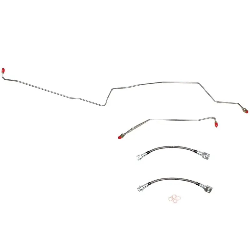 Wra0242ss- 03-05 Jeep Liberty, No Abs, Rear Brake Line, Stainless 1