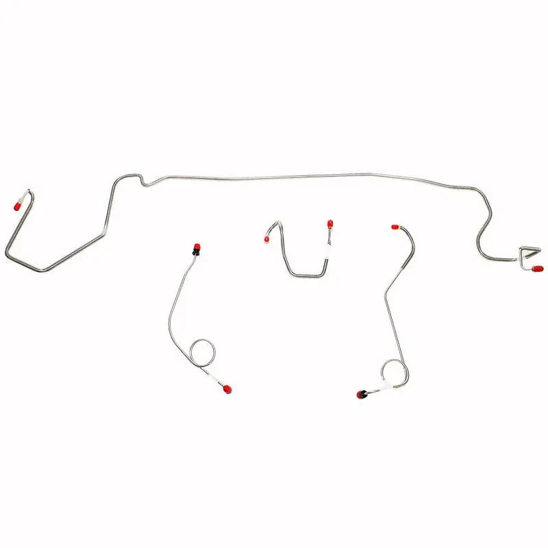 Ykt7401ss- 74 Mopar A-Body Standard Disc/Drum Brakes, 4 Line Front Kit; Stainless 1