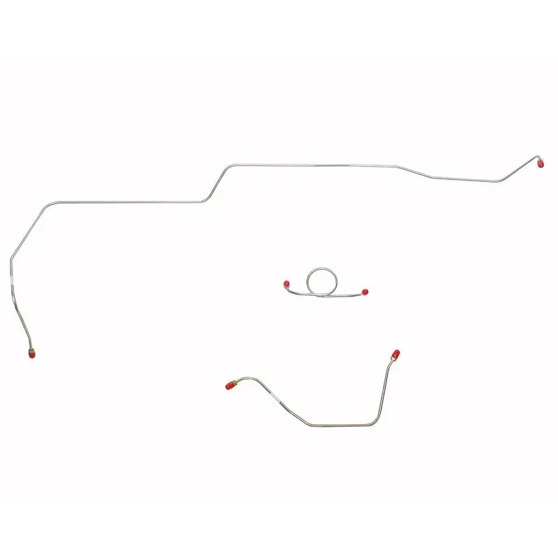 Zkt6401ss- 64-65' Ford Mustang, Standard Drum Brakes, 3Pc Front Brake Line Set; Stainless 1