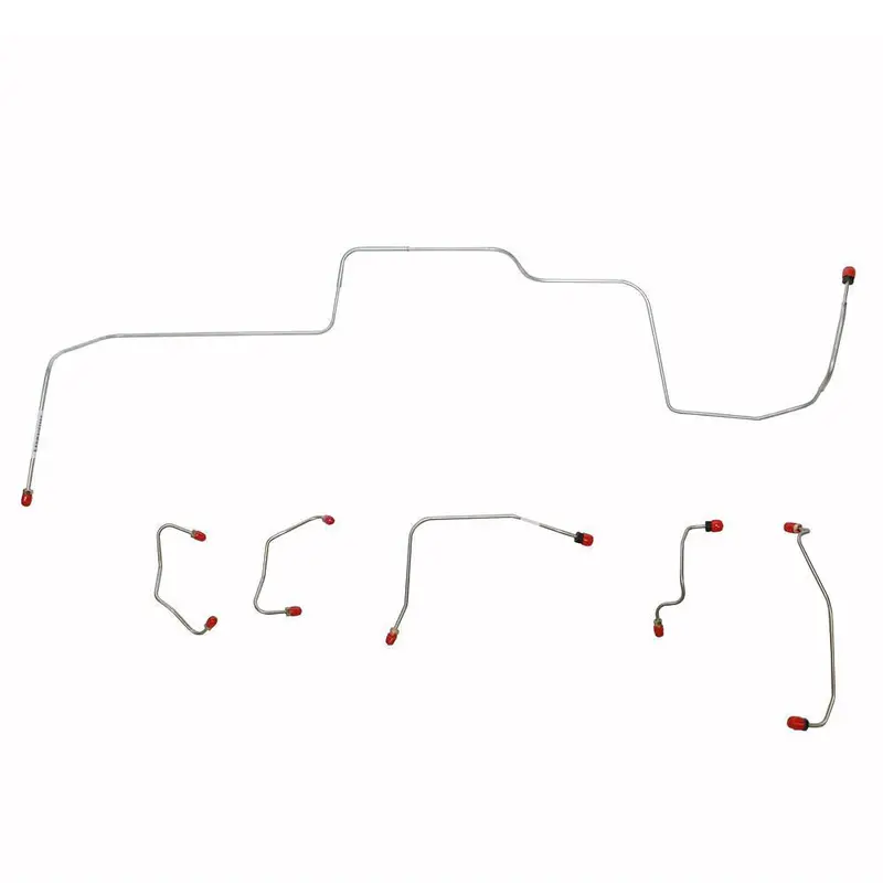 Zkt6704om- 67' Ford Mustang/ Mercury Cougar, Power Disc Brakes, 6Pc Front Brake Line Set, Built After 2/1/67, Routes Under Steering Column; Steel 1