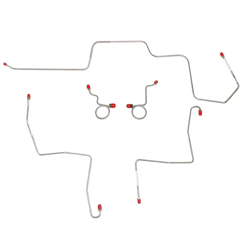 Zkt6801ss- 68-69' Ford Mustang, Mercury Cougar; W/ Standard Drum Brakes, Front 5Pc Brake Line Set; Stainless 1