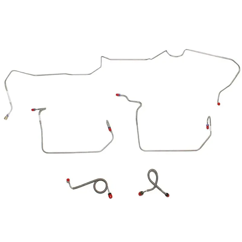 Zkt7101om- 71-72' Ford Mustang, Mercury Cougar W/ Standard Drum Brakes, Front 5Pc Brake Line Set; Steel 1