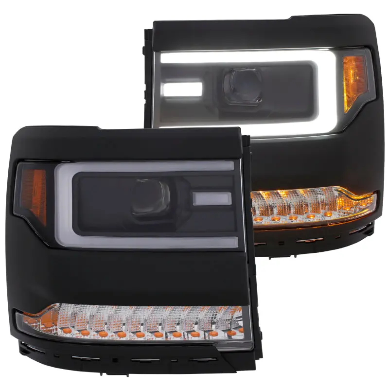 Anzo 16-17 Chevy Silverado 1500 Prjctr. Headlight Plank Styl. W/Amber (Only Work W/Hid Equip. Truck) 2