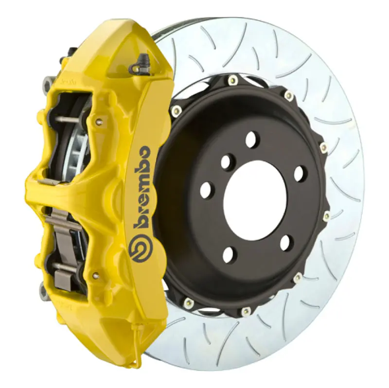 Brembo 07-08 G35/G35S Sedan Fr Gt Bbk 6Pis Cast 355X32 2Pc Rotor Slotted Type3-Yellow 1