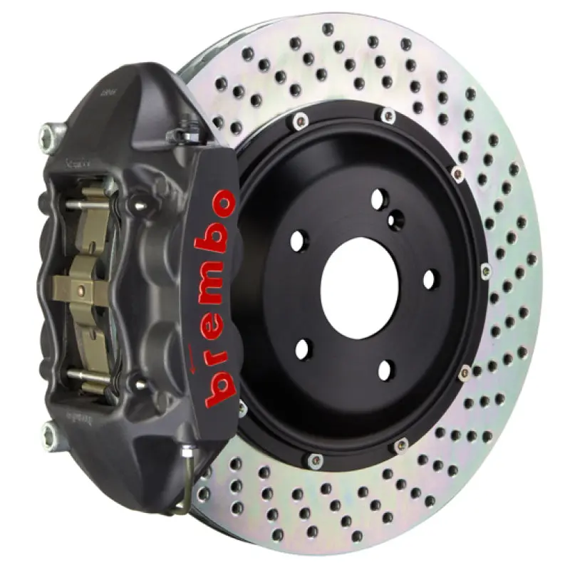 Brembo 07-13 X5 Rear Gts Bbk 4 Piston Cast 380X28 2Pc Rotor Drilled-Black Ha 1