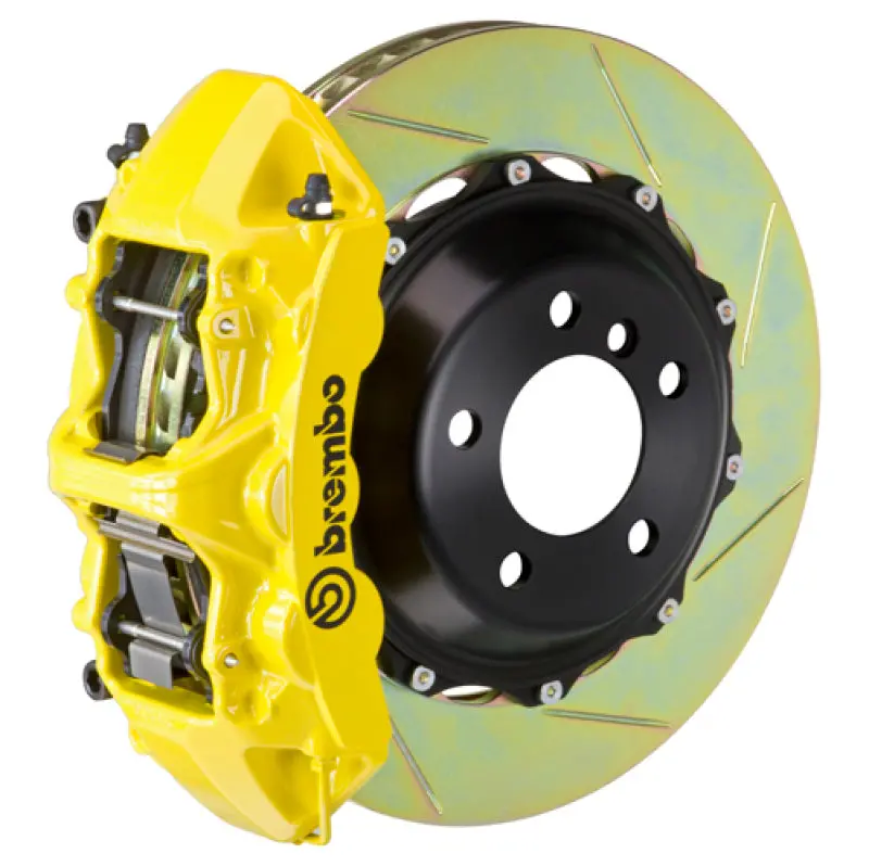 Brembo 08-16 R8 4.2/5.2 (Cc Brake Eqpt) Rr Gt Bbk 6Pis Cast 380X32 2Pc Rotor Slotted Type1-Yellow 1