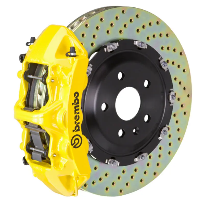 Brembo Gt Big Brake Kit – Front 6-Piston Calipers + 380X34Mm Two-Piece Drilled Rotors For 2008–2016 Audi R8 4.2L/5.2L 1