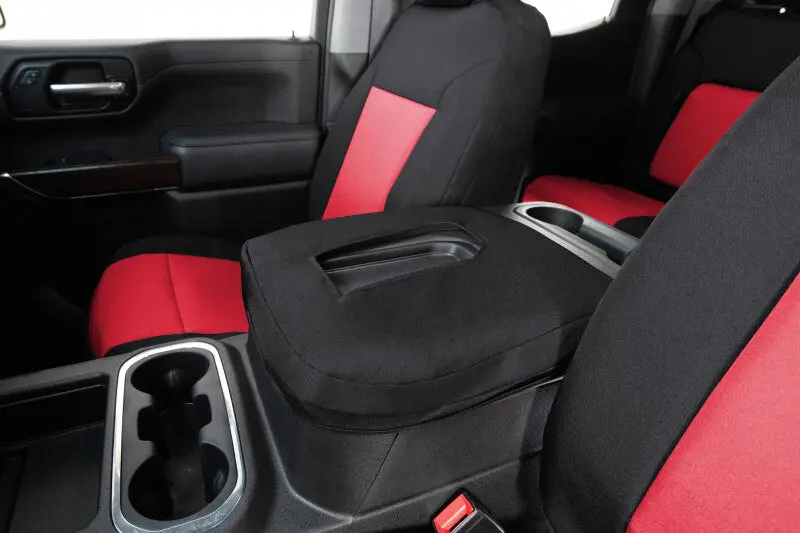 Covercraft Endura Precisionfit Third Row Seat Covers For 2017–2024 Nissan Armada – Custom Red/Black Design 1