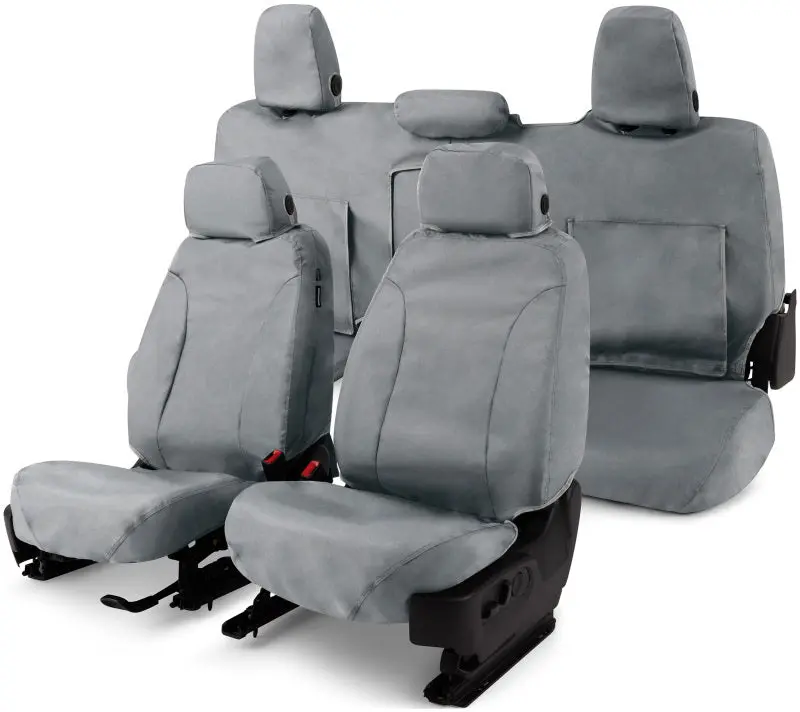 Covercraft Waterproof Polyester Front-Row Seat Covers For 2010–2013 Chevrolet Silverado – Grey Seatsaver Protection 1