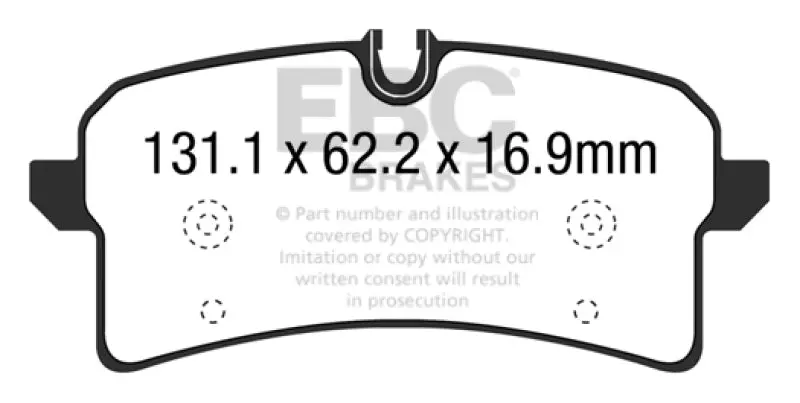 Ebc Yellowstuff Rear Brake Pads For 2014+ Porsche Macan With Cast Iron Rotors – 3.6L Twin-Turbo Engine 2