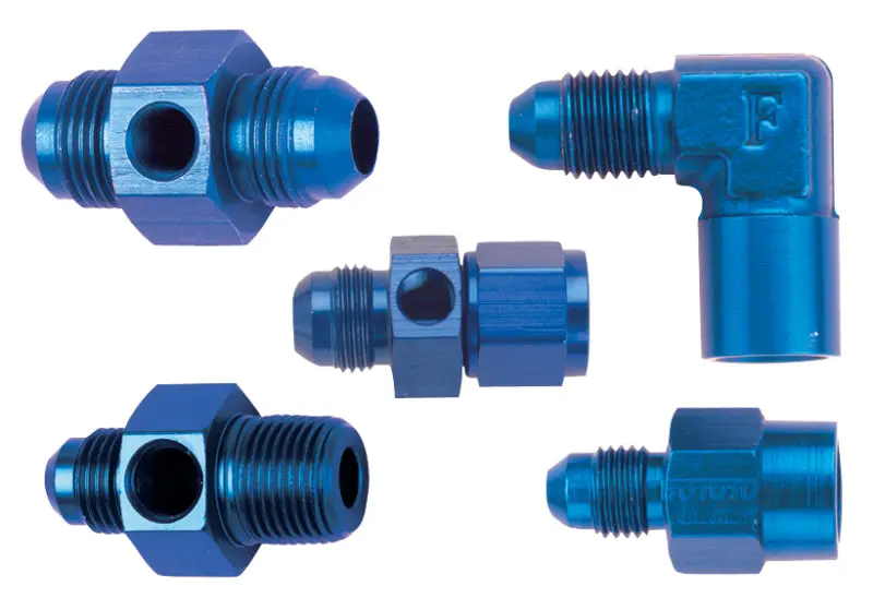Fragola -3An 1/8" Fpt Straight Gauge Adapter – Black 1