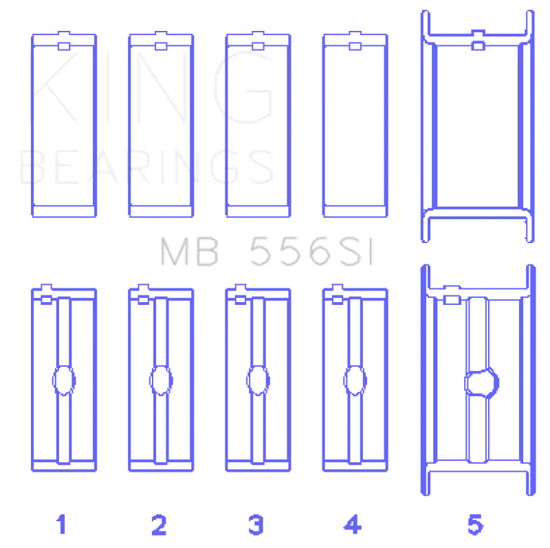 King Si-Series Main Bearing Set For Chevrolet 396/400/427/502 Engines – Undersized By 0.10 Inch 1