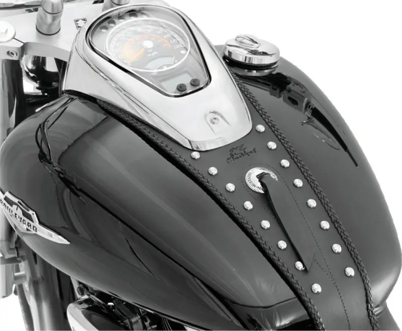 Mustang Black Tank Bib With Studs For 2005–2008 Suzuki Vl800 Volusia & Boulevard C50 1