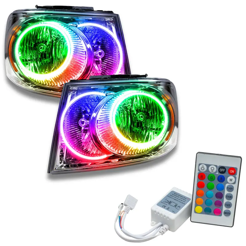 Oracle Colorshift Led Headlight Kit For 2007–2009 Dodge Durango – Chrome Housing With Simple Controller 1