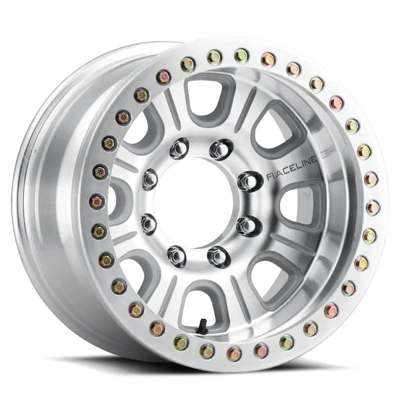 Raceline Rt233 Monster Beadlock Wheel – 17X9.5", 6X135 Bolt Pattern, -32Mm Offset, 87.1Mm Center Bore, Machined Aluminum Finish 1