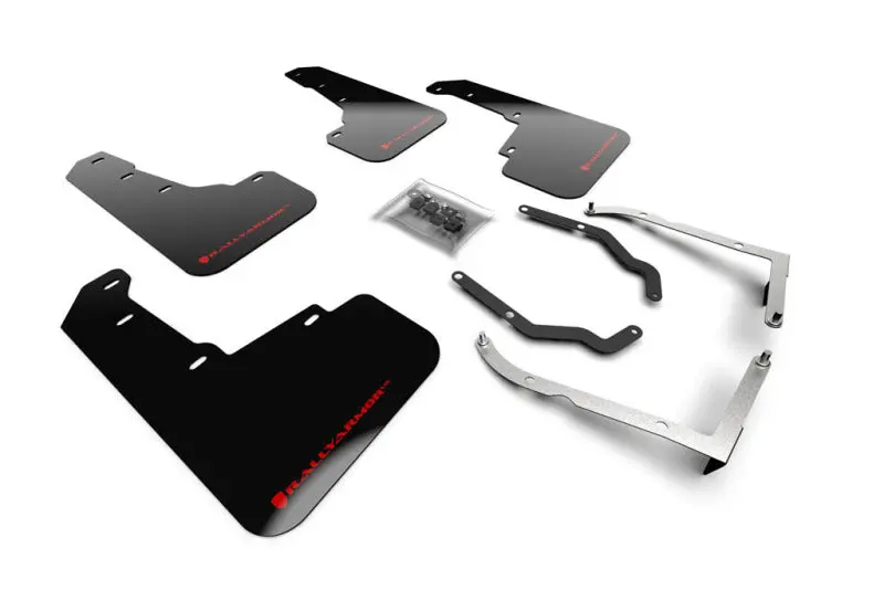 Rally Armor Black All-Terrain Mud Flaps For 2018–2022 Subaru Crosstrek – Red Logo 1