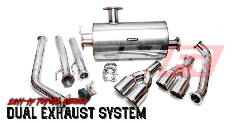 Weapon R 11-17 Toyota Sienna 3.5L Axle Back Exhaust W/Straight Cut Tips 1