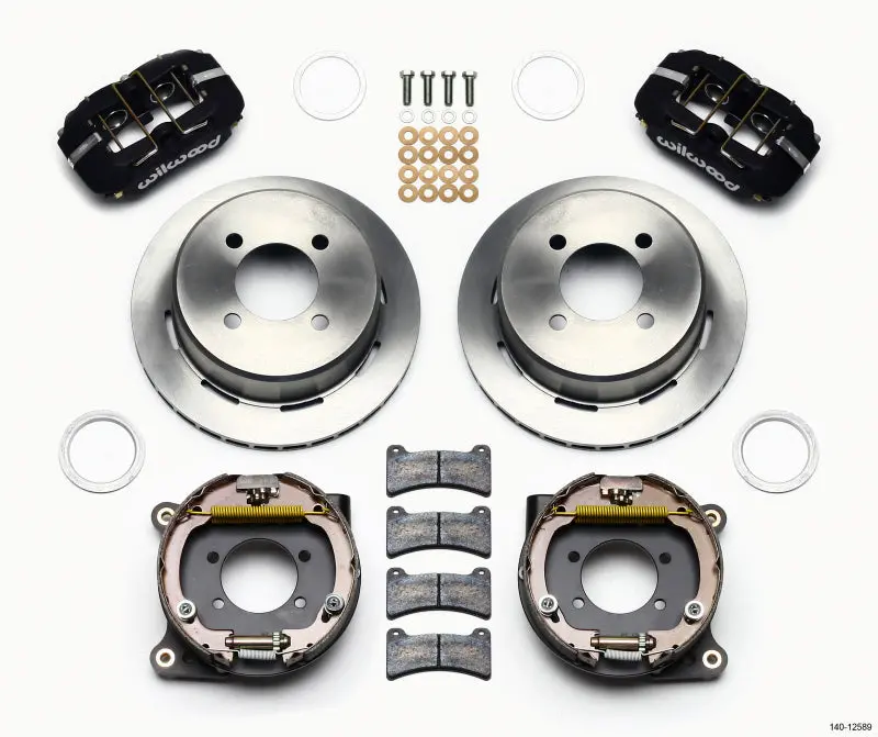 Wilwood Dynapro Low-Profile Parking Brake Kit – 11-Inch, Ford 7.5-Inch Rear Axle, 4-Lug, 2.80-Inch Offset 1